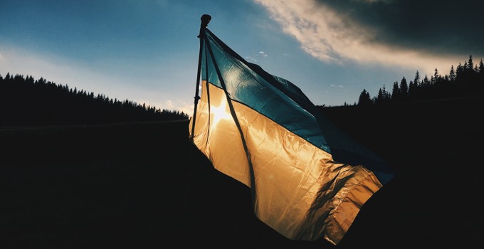 Ukrainska flaggan.
