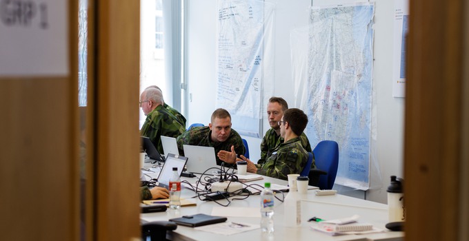 HOP och motsvarande officersstuderande i Finland på samövningen Tejo23.