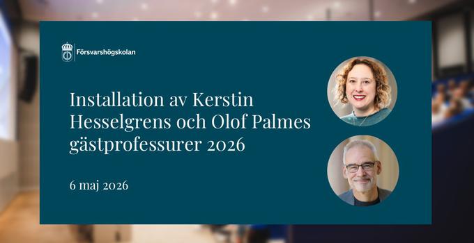 Evenemangets titel samt porträtt av en kvinna och en man 