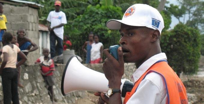 A local rescue worker in the Caribbean.