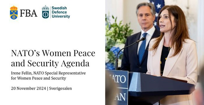 text om föreläsning med bild på två personer vid en talarstol