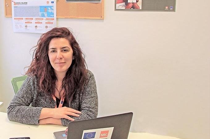 Portrait of Stamatia Boskou in her office.