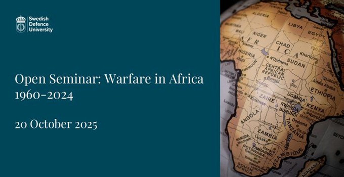 Föreläsningens titel samt kartbild av Afrika. 