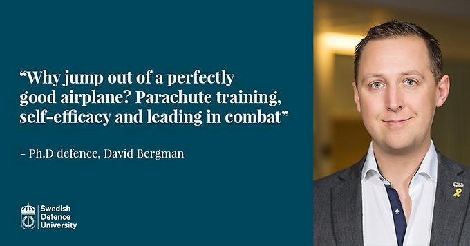 Porträtt av David Bergman med avhandlingens titel.