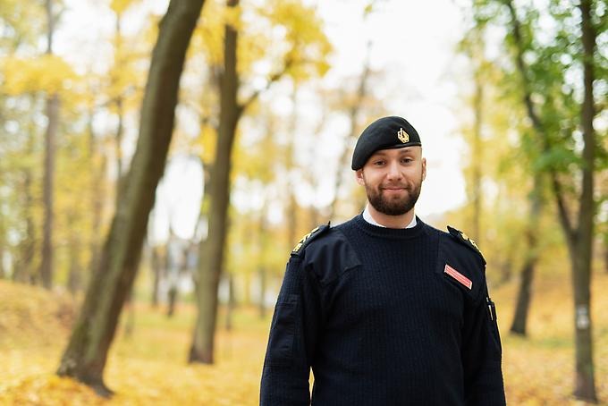 Porträtt av officerstudenten Gustav Lindberg.