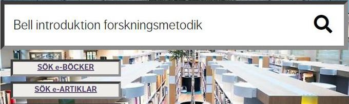 Search field for Primo, the library's search service