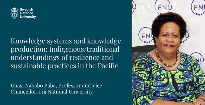 Föreläsningens titel samt porträtt av föreläsaren.