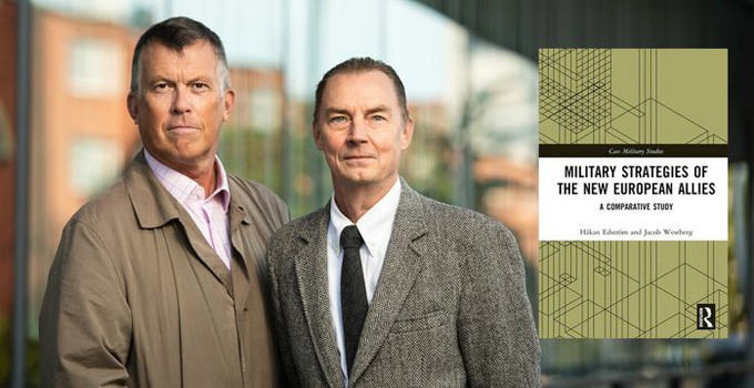 Portrait of Håkan Edström and Jacob Westberg and the cover of the book. 