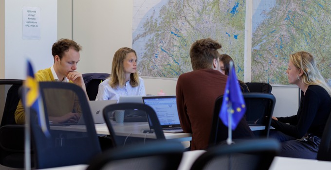 Studenter under scenarioövning.