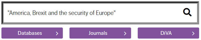 The image shows the search box on the library´s home page.